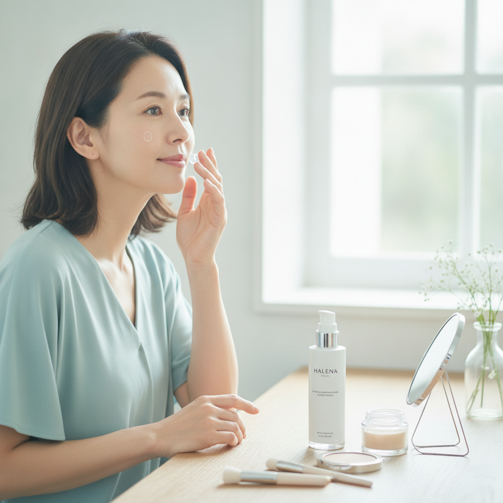 HALENA オールインワンジェルを朝のメイク前に使うなら？重く感じにくい取り入れ方