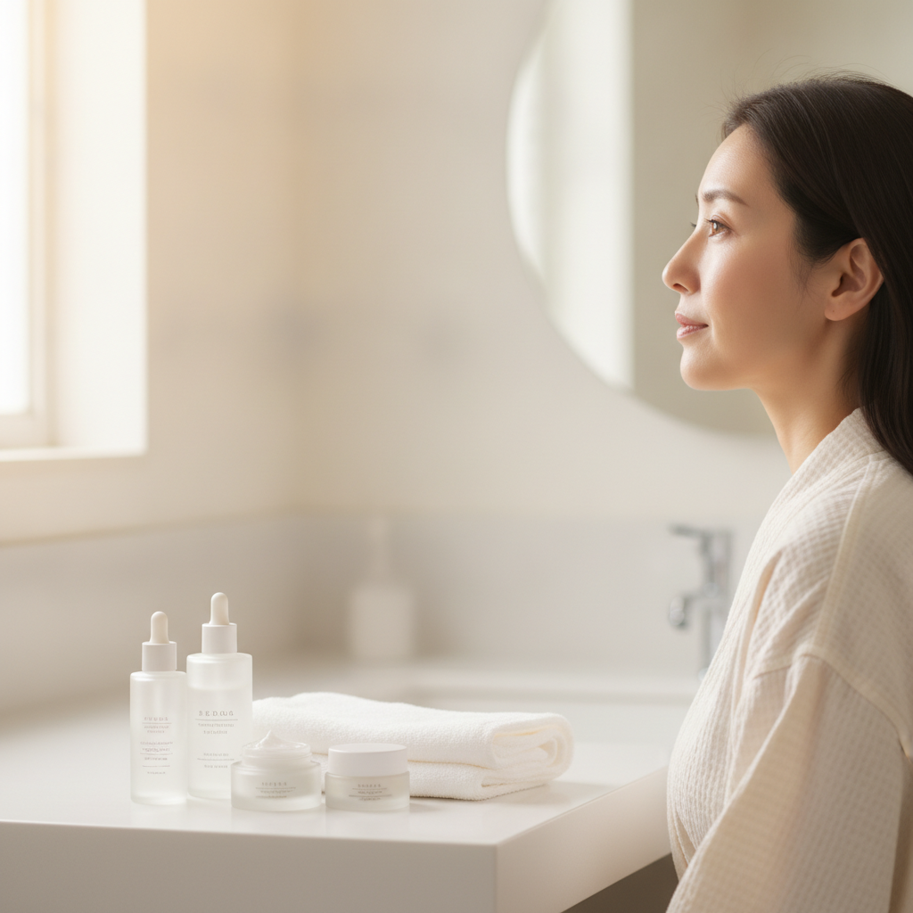 就寝前の保湿で急がないために｜頬へ重ねるまでの待ち時間