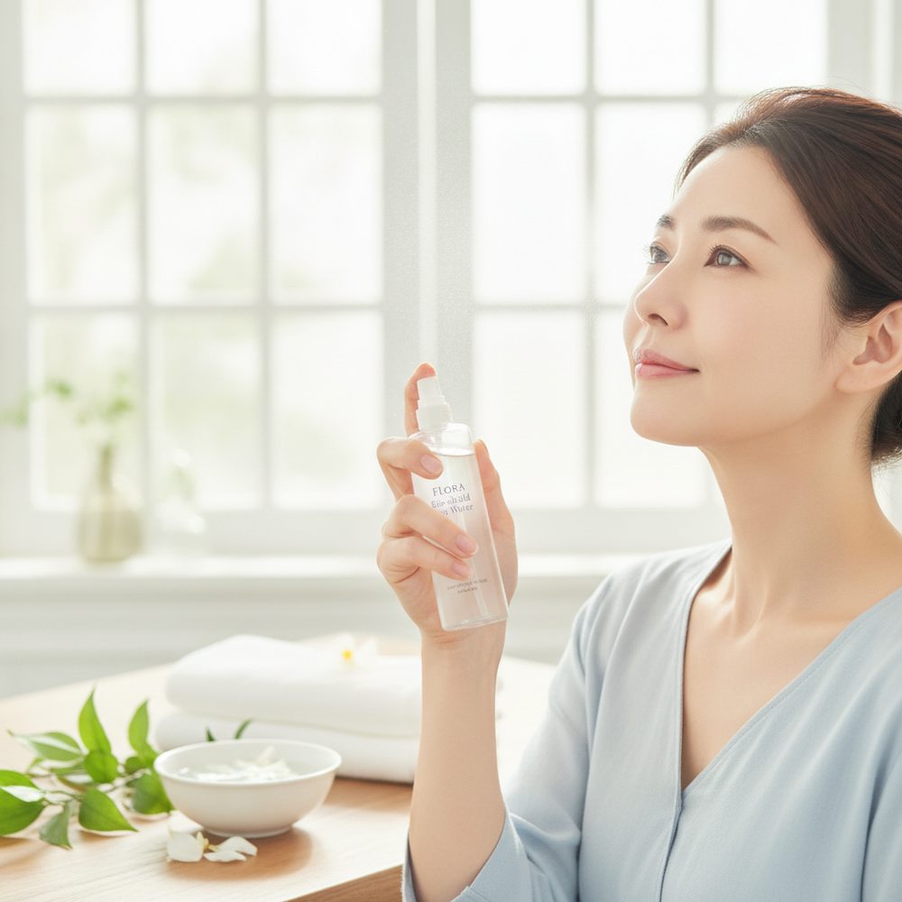 40代の乾燥肌ケアをイメージしたスキンケア画像