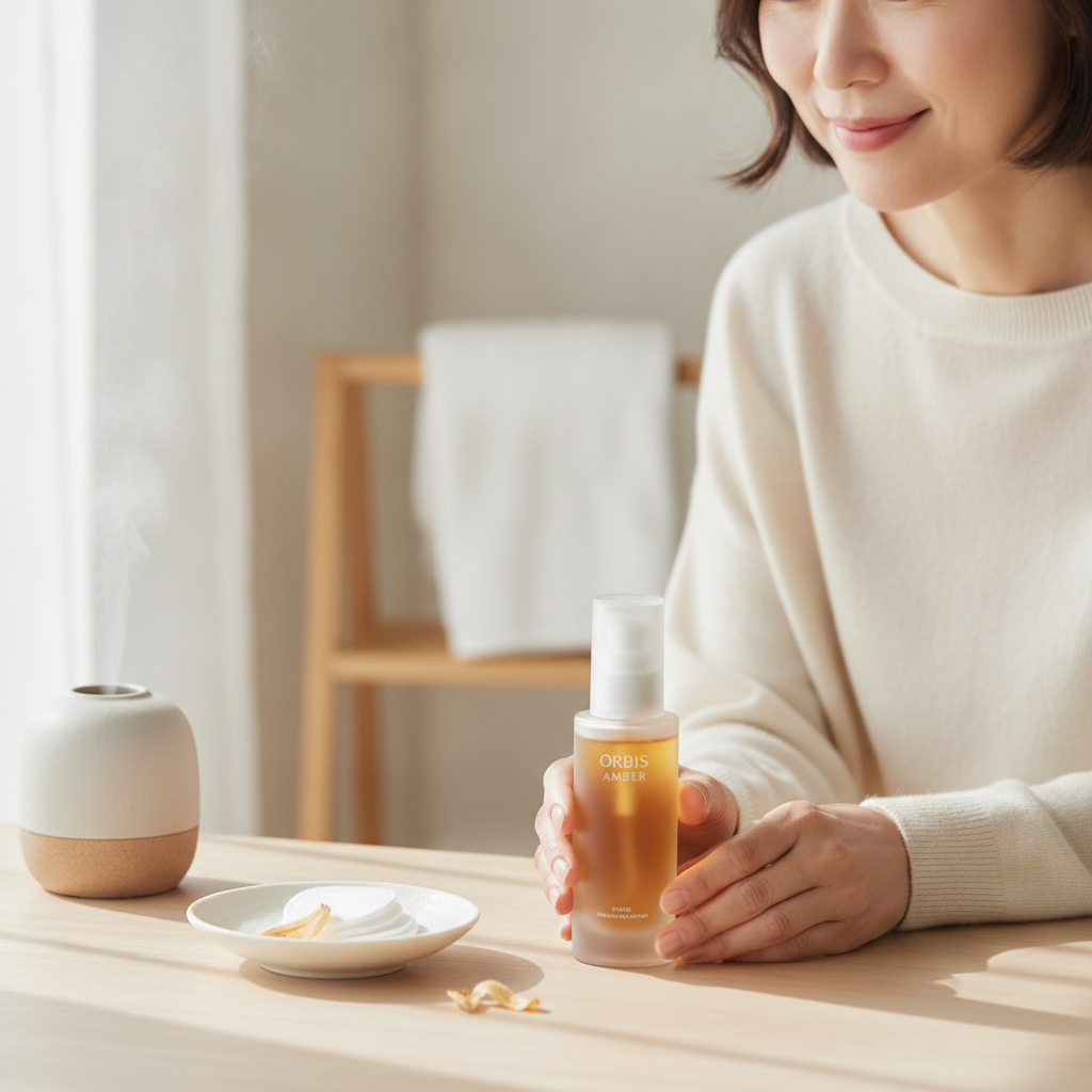 40代の乾燥肌ケアをイメージしたスキンケア画像