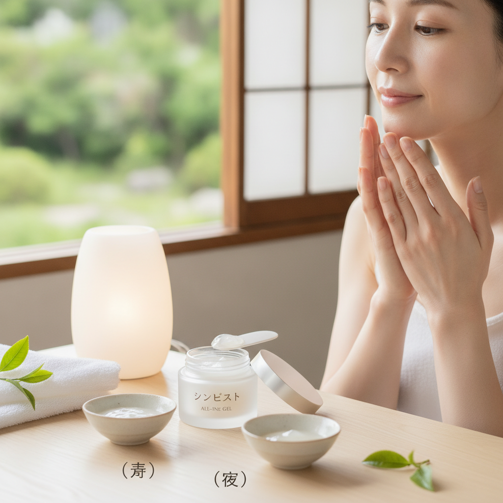 40代の乾燥肌ケアをイメージしたスキンケア画像