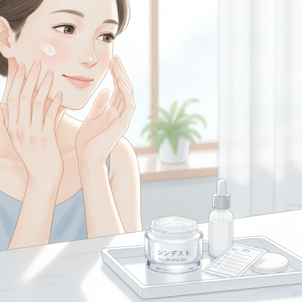 40代の乾燥肌ケアをイメージしたスキンケア画像