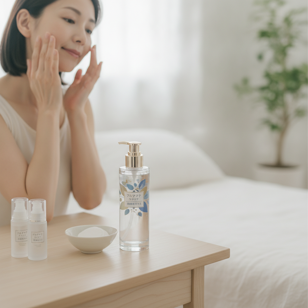 40代の乾燥肌ケアをイメージしたスキンケア画像