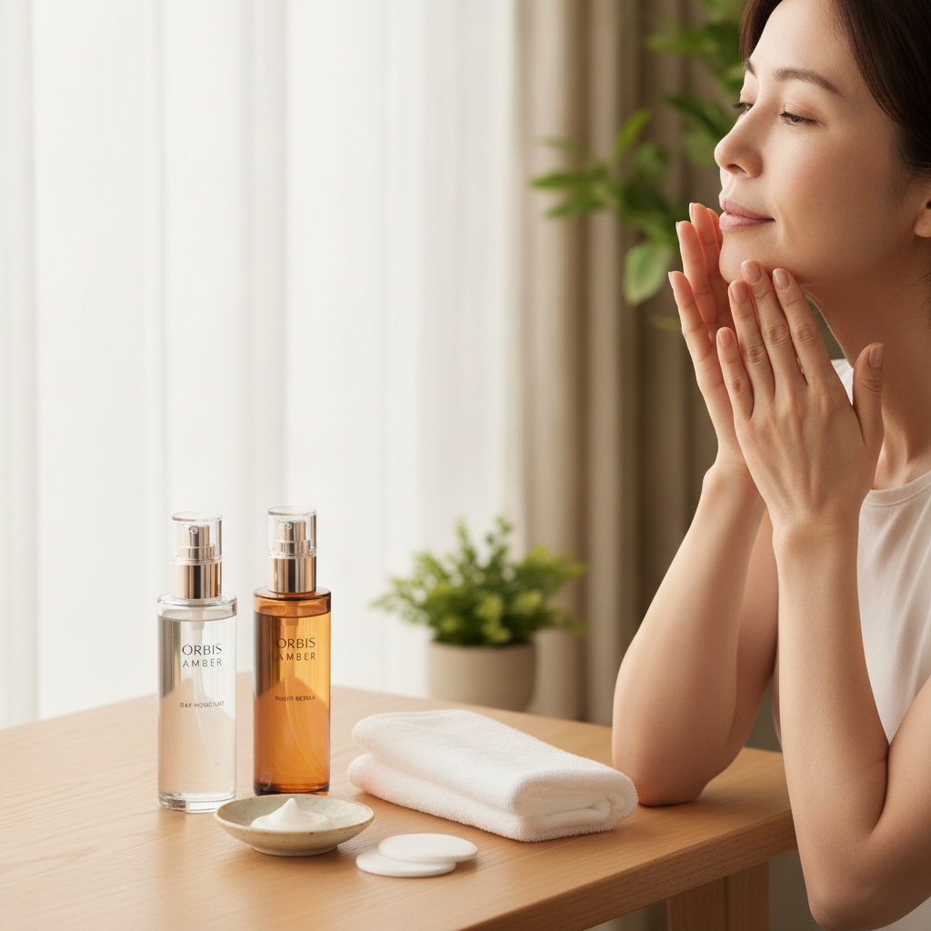 40代の乾燥肌ケアをイメージしたスキンケア画像